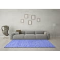 thumbnail image 3 of Ahgly Company Machine Washable Indoor Rectangle Solid Blue Modern Area Rugs, 7' x 9', 3 of 4