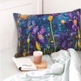 thumbnail image 4 of Yiaed Cosmic Purple Irises Print Brushed Microfiber Envelope Pillowcases, Standard,Envelope Closure Pillow Cases(No pillow core)-20"x30", 4 of 6