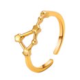 thumbnail image 1 of Anillo de estudiante con acabado galvanizado, diseño de apertura ajustable, símbolo de estrella, anillo a juego para pareja, joyería de aleación, regalo, 1 of 8