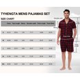 thumbnail image 6 of Tyhengta Men's Pajamas Plaid Sets Sleepwear Pajama Collar Short Sleeve Shirts and Pants Mens Pjs Lounge Set With Pockets Black/Red XL, 6 of 6