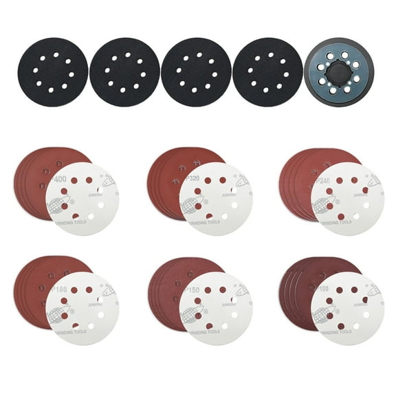 5 inch Random Orbital Sander Replacement Pad, Compatible with DeWalt DWE6423/6423K DWE6421/6421K DCW210B, 8 Hole Hook and Loop Foam & Sanding Backing Pads