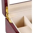 thumbnail image 5 of Caja de joyería para reloj para hombre, caja de reloj con 3 ranuras, organizador de vitrina de reloj grande con ventana de vidrio real, 3 ranuras superiores, 5 of 5