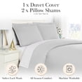 thumbnail image 2 of Southshore Fine Linens Duvet Cover Set, Full/Queen Size Duvet Cover with 2 Pillow Shams, Hidden Zipper Closure, Corner Ties, Wrinkle Free, Fade Resistant, Light Grey, 2 of 9
