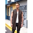 thumbnail image 3 of Coofandy Men's Ruffle Shawl Collar Sleeveless Long Cardigan Vest, 3 of 7