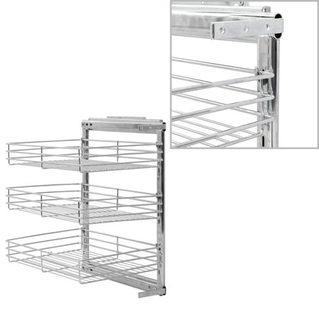 UPC: 8719883607856 | vidaXL Slide Out Pantry Shelves 3-Tier Pull Out Storage with Sliding Runners