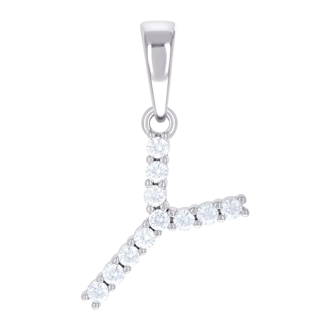 925 Sterling Silver Unisex 0.35ct Moissanite Letter Name Personalized Monogram Initial Y Alphabet Charm Pendant Necklace