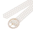 thumbnail image 3 of Women Bridal imitation pearl Belt White imitation Beaded Crystal Rhinestone Retro Waist Belt for Wedding Dress, 3 of 5