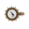 thumbnail image 1 of Giraffe Cartoon Animal Grey Hairpin Sun Headwear Retro Metal Clips Pin, 1 of 3