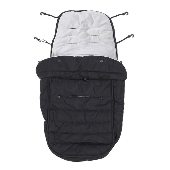 LAZIOEGR Universal Windproof Stroller Footmuff with Adjustable Lock, Cozy Black Foot Cover for T‑Handle Pushchairs