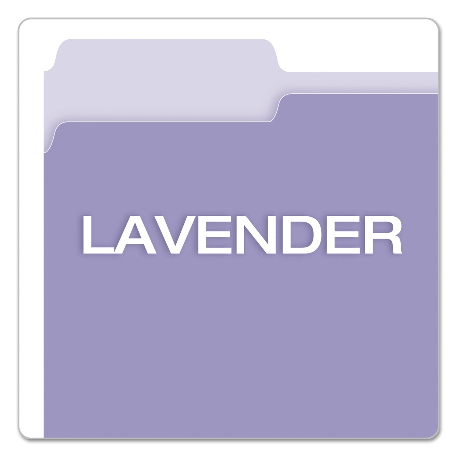 Pendaflex Two-Tone File Folder, Letter Size, 1/3 Cut Tabs, Lavender, Pack of 100