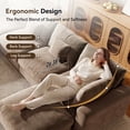 thumbnail image 6 of BedLuxury 140" Extra Large Modular Sectional Cloud Sofa with 2 Removable Storage Ottoman, Extra Deep Seat Couch, Living Room Furniture, Chenille Brown, 6 of 11