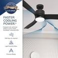 thumbnail image 6 of Hunter 60 inch Bolsa Matte Black Ceiling Fan with LED Light Kit and Handheld Remote, 6 of 15