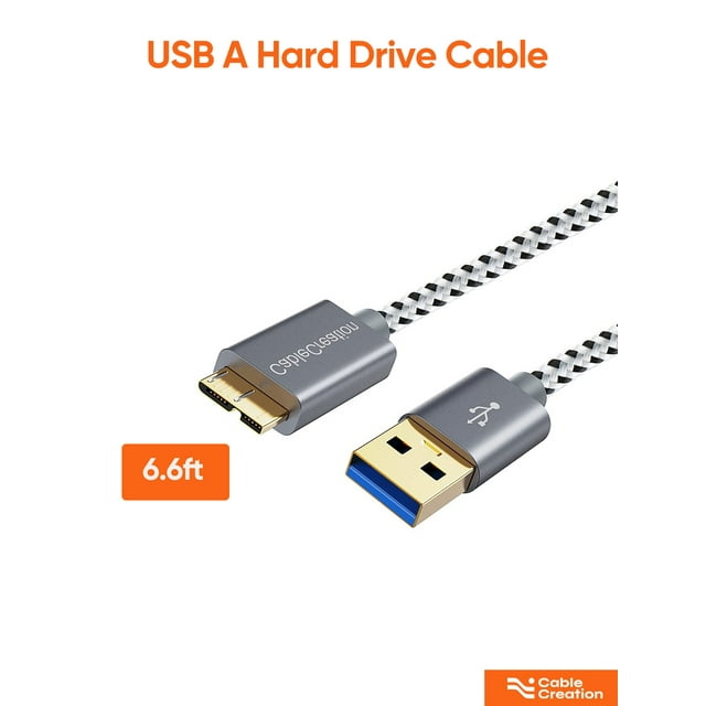 External Hard Drive Cable 6.6ft, CableCreation 5Gbps High Speed Micro