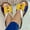 Yellow, variant on Stretch Orthotic Slide Sandals Sandals Woven Beach Wedge Slippers Bow Shoes Sandals for Women Gold 7.5(38)