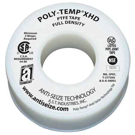 ANTI-SEIZE TECHNOLOGY 46230 Thread Sealant Tape,1/2 In. W,260 In.