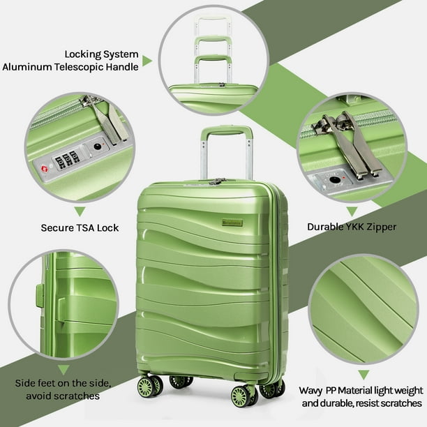 Joyway 5-Piece Luggage Set PP Hardshell Spinner Suitcase with TSA