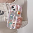thumbnail image 3 of Compatible with iPhone 13 Invisible Stand Case Kickstand 3D Tulip Flower Fruit Bear Rabbit Strawberry Rainbow Cute Fashion Pink Clear Shockproof Protective Cover for Women Girls, 3 of 7