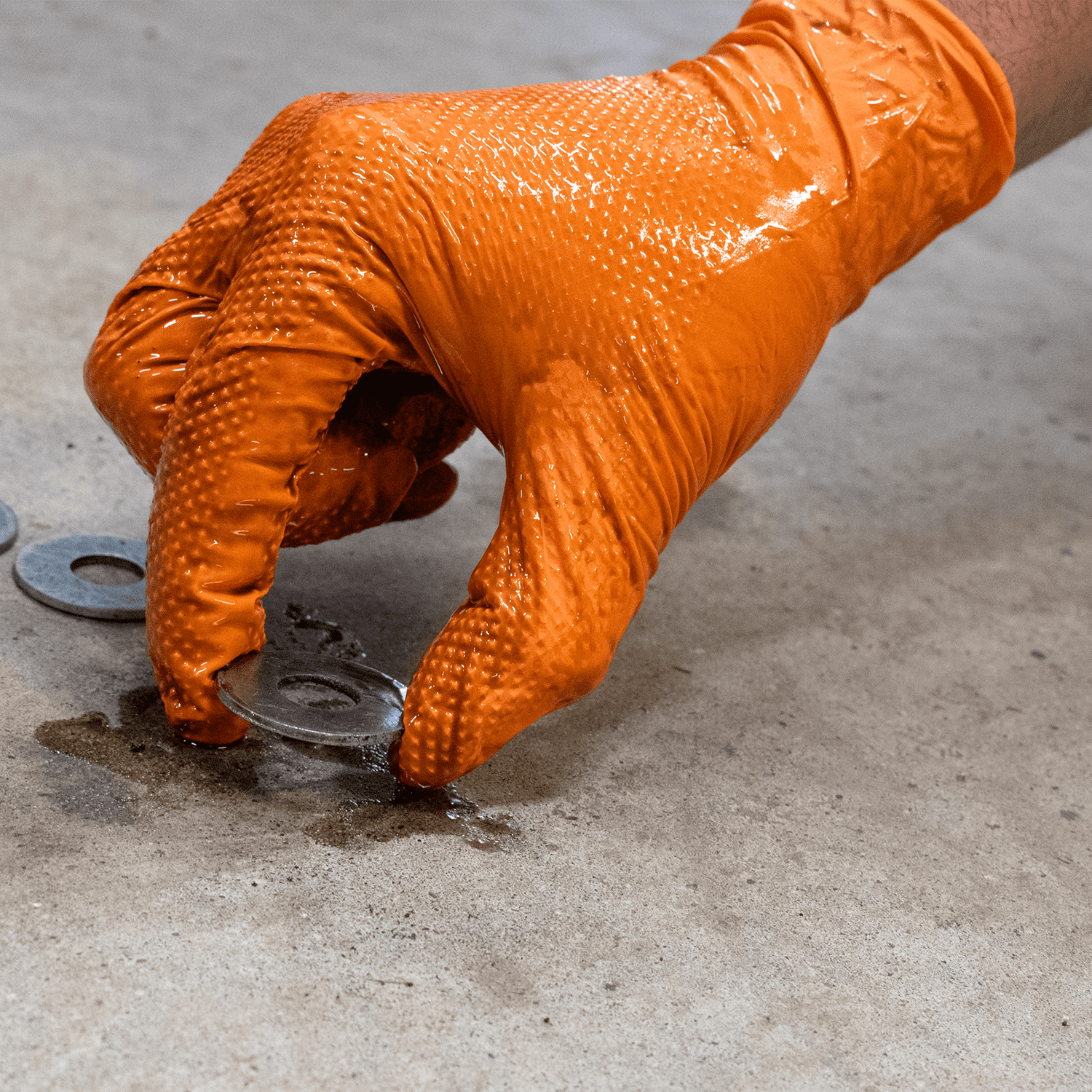 Denco Griptensity Commercial Grade Nitrile Gloves, Orange, Industrial Grip, Hi-Vis, 8MIL, Diamond Texture, XXL, 10 Boxes