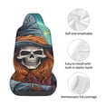 thumbnail image 4 of Picia Cartoon Pumpkin Skull Print Waterproof Sweating Car Seat Cover for Post Gym Workout, Running, Beach and Hiking, Universal Fit Anti-Slip Bucket Seat Protector, 4 of 5