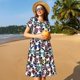 thumbnail image 4 of Disketp Panda And Glasses para Vestido de Manga Corta para Mujeres, Vestidos de Verano para Mujeres, Casual y Holgado para la Playa, 4 of 6