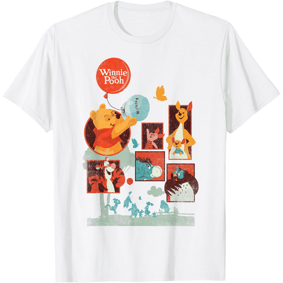Retro Winnie The Pooh And Friends Panels Unisex Softstyle T-Shirt for Men Women Kids