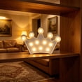 thumbnail image 6 of Eolstice Crown Shaped LED Marquee Night Light, Battery Operated Desk Lamp, Cute Princess Decor Light, Warm White Wall Sconce for Youth Bedroom Birthday Party, 6 of 6