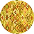 thumbnail image 1 of Ahgly Company Machine Washable Indoor Round Southwestern Yellow Country Area Rugs, 8' Round, 1 of 4