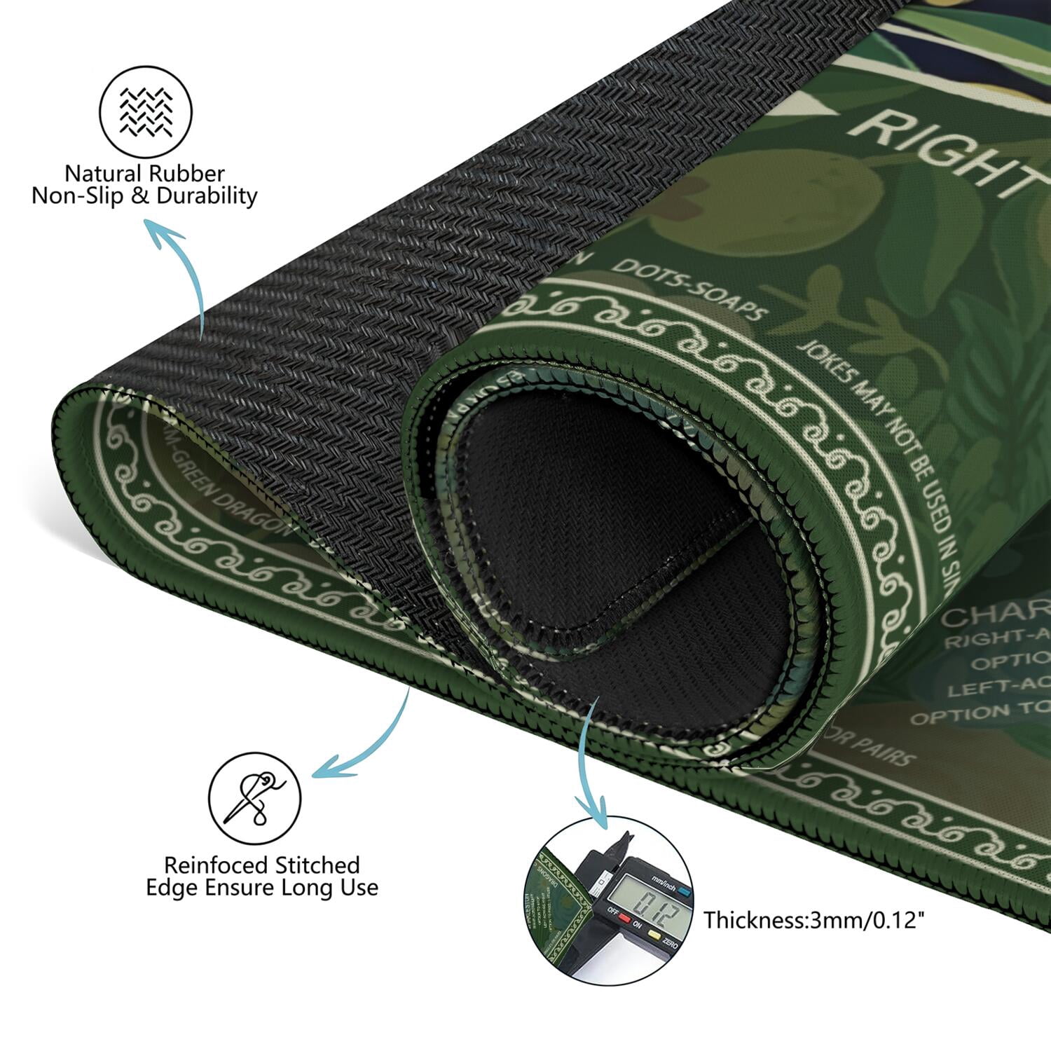 Floral Mahjong Mat with Rules, 31.5*31.5in Anti Slip American Mahjong Mat for Table, Noise Reduction, Neoprene Mah jongg Mats with Carrying Bag & 3 Dices, Mahjong Supplies Gift, Board Tile Games Mats