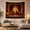 Burning Hearth, variant on Bright Burning Logs in a Brick Fireplace, Cozy Rustic for Hearth Decor Lovers, Fireside Wall Art, Housewarming Gift, Tapestry Wall Hanging for Living Room and Den