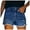 Dark Blue, variant on Jean Shorts For Women Trendy Casual Summer Stretchy Shorts Junior Casual Mid Rise Denim Shorts Stretch Ripped Raw Hem Jean Shorts