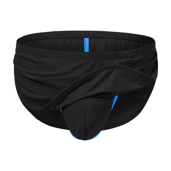 TANBOM Men's Sexy and Comfortable Briefs Nylon Thong Underwear Black M 1-Pack