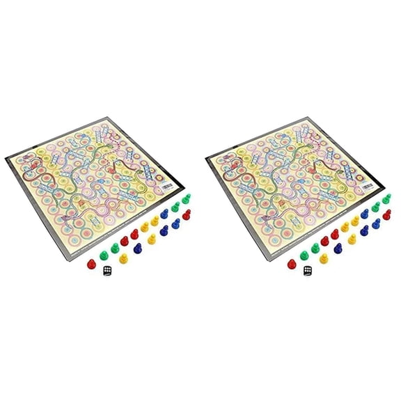 Classic Strategy Game Little Snakes & Ladders With Ludo 2 In 1 For Young Businessman (Multicolour) Pack Of 2
