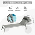 thumbnail image 6 of Domi Outdoor Living 3-Piece Adjustable Pool Lounge Set, Steel Textilene Sunbathing Chairs with Headrest (2 Gray Chairs W/Table), 6 of 8