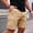 Khaki, variant on Men's Shorts with Pockets and Drawstrings Big and Tall Solid Color Casual Sports Drawstring Elastic Waistband Multi-Pocket Large Pockets Cargo Shorts