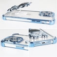 thumbnail image 4 of Compatible with iPhone 14 Case Cute 3D Bear Hidden Stand Kickstand Clear Phone Case with Camera Lens Protector 6D Plating Design Women Men Girly Shockproof Glitter Phone Cover, Blue, 4 of 12