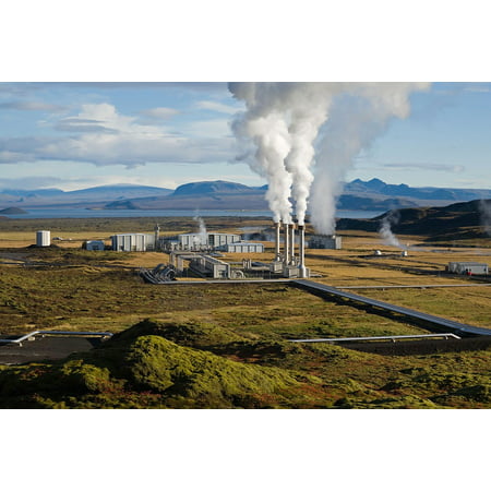 Canvas Print Power Plant Geothermal Geothermal Energy Stretched Canvas 10 x