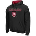 thumbnail image 2 of Men's Colosseum Black Harvard Crimson Arch and Logo Pullover Hoodie, 2 of 3