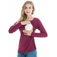 thumbnail image 4 of Bearsland Female Long Sleeve Maternity Nursing Top Breastfeeding Shirts 3-Pack, 4 of 6