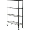 thumbnail image 1 of KFFKFF Unité de Rangement Mobile, Réglable à 4 Niveaux, Supporte 700 lbs, Organisateur en Fil Métallique Robuste pour Garage, Noir, Dimensions : 47,2 Pouces L x 17,7 Pouces L x 74 Pouces H, Idéal pour Cuisine, Garde-Manger, sous-Sol, Salle de Bain, 1 of 9
