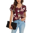 thumbnail image 3 of ANYJOIN Womens Summer Tunics Tops Short Sleeve Casual T-Shirts V Neck Lightweight Cute Blouse, 3 of 6