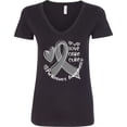 thumbnail image 3 of Inktastic Love, Care, Cure Parkinson's Awareness with Gray Ribbon Women's V-Neck T-Shirt, 3 of 5