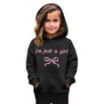 thumbnail image 2 of LTTVQM Girl Hoodies Long Sleeve Preppy Bows Print Hooded Sweatshirts Fall Winter Loose Comfort Shirts with Pocket Black 3-14 Years, 2 of 6