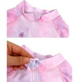 thumbnail image 4 of 2pcs/set Girls Rashguard Swimsuit & Swim Cap Outfits Size 3-12 T Little Girls Long Sleeve Zipper Swimsuits Rash Guard Swimwear for Beach,4XL/8-9 Years, 4 of 6