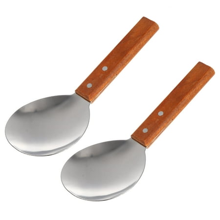 

2Pcs Stainless Steel Rice Spoons Non-stick Rice Spoons Cooking Supplies