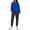 Blue, variant on Women's Two-Piece Casual Suit, Solid Color Fleece-Lined Suit with Contrast Colors, Sweatpants with Pockets, Fashionable and Warm Outfit,Blue,L