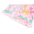 thumbnail image 3 of Beezizac Girls' Short Sleeve Pajama Set All-Over Colorful Bows Print Bow Tie Ruffled Trim Soft Kids Sleepwear Size 16, 3 of 4