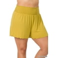 thumbnail image 3 of Zenana Women & Plus Size Smocked Waist Lightweight Casual Athletic Lounge Comfy Shorts, 3 of 4