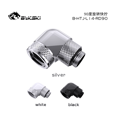 thumbnail image 2 of 90 Degree OD14mm Hard tube rotary fitting hand compression fitting G1/4'' pipe use for outside 14mm acrylic PETG tube White, 2 of 6