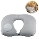 thumbnail image 1 of Almohada de viaje inflable, almohada de aire para el cuello, tela ligera que se mantiene fresca, autobombeo + máscara para los ojos + auriculares + bolsa reutilizable, 1 of 5