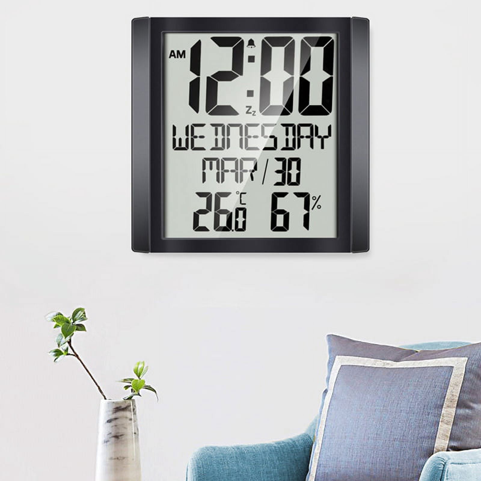 1 x temperature and humidity meter alarm clock-black